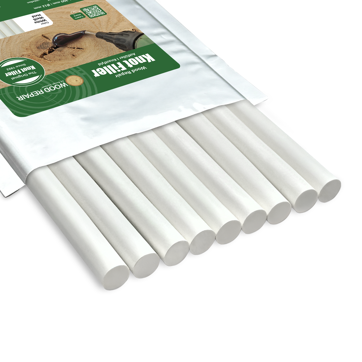Wood Repair Knot Filler 300 mm, 9 sticks, White