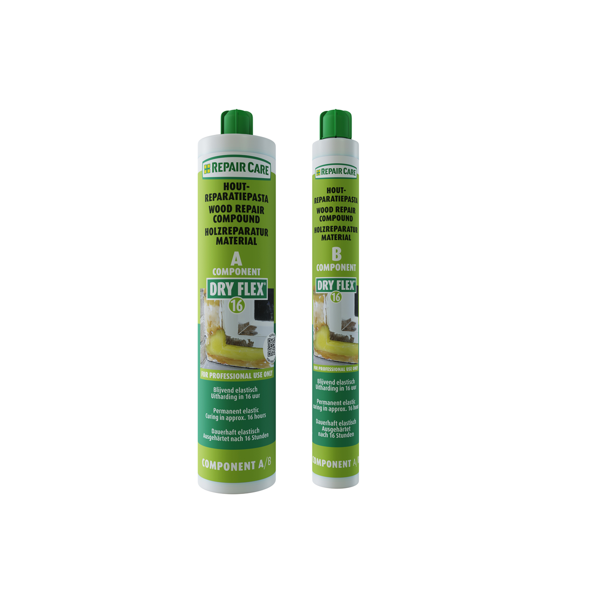 Two DRY FLEX 16 elastic wood filler cartridges