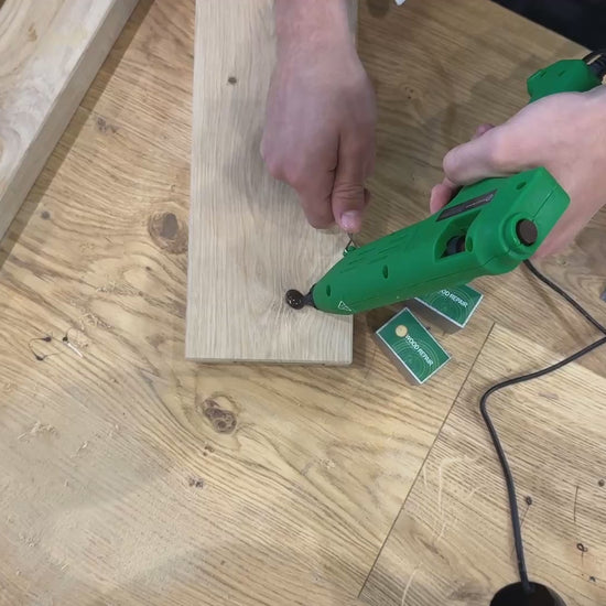 Wood Repair WR 180 Knot Filler Gun in use
