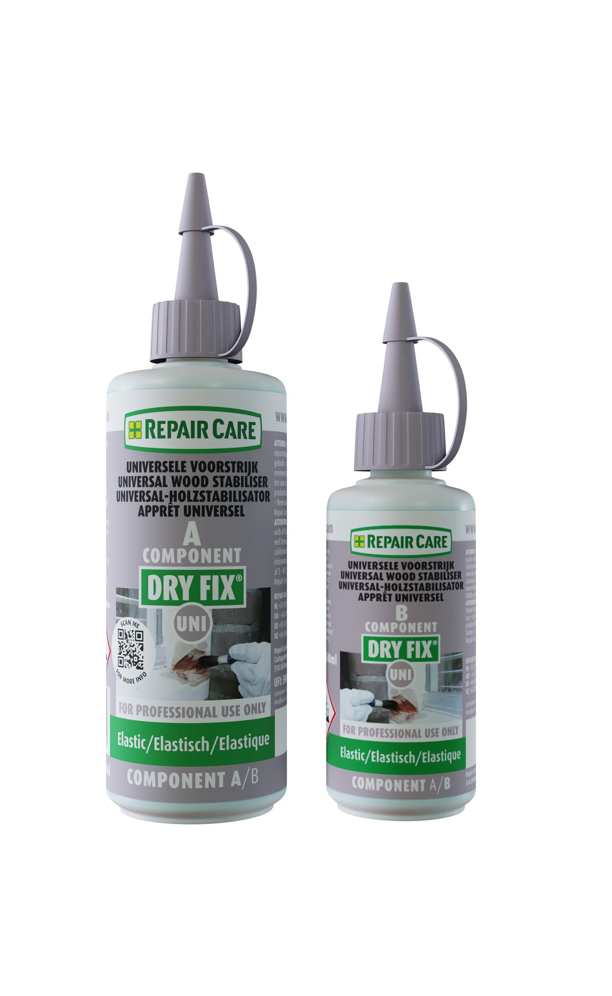 Repair Care DRY FIX UNI Small two-component wood primer set A plus B, 4.06 fl oz