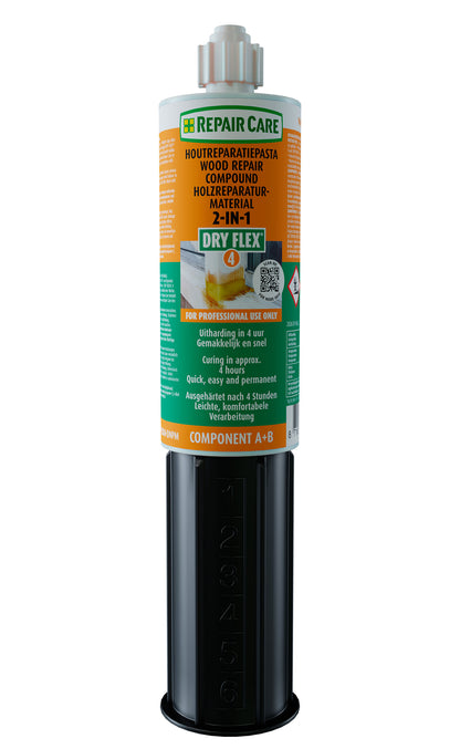 Repair Care DRY FLEX 4 2-in-1 elastic two-component wood filler cartridge, 5.1 fl oz