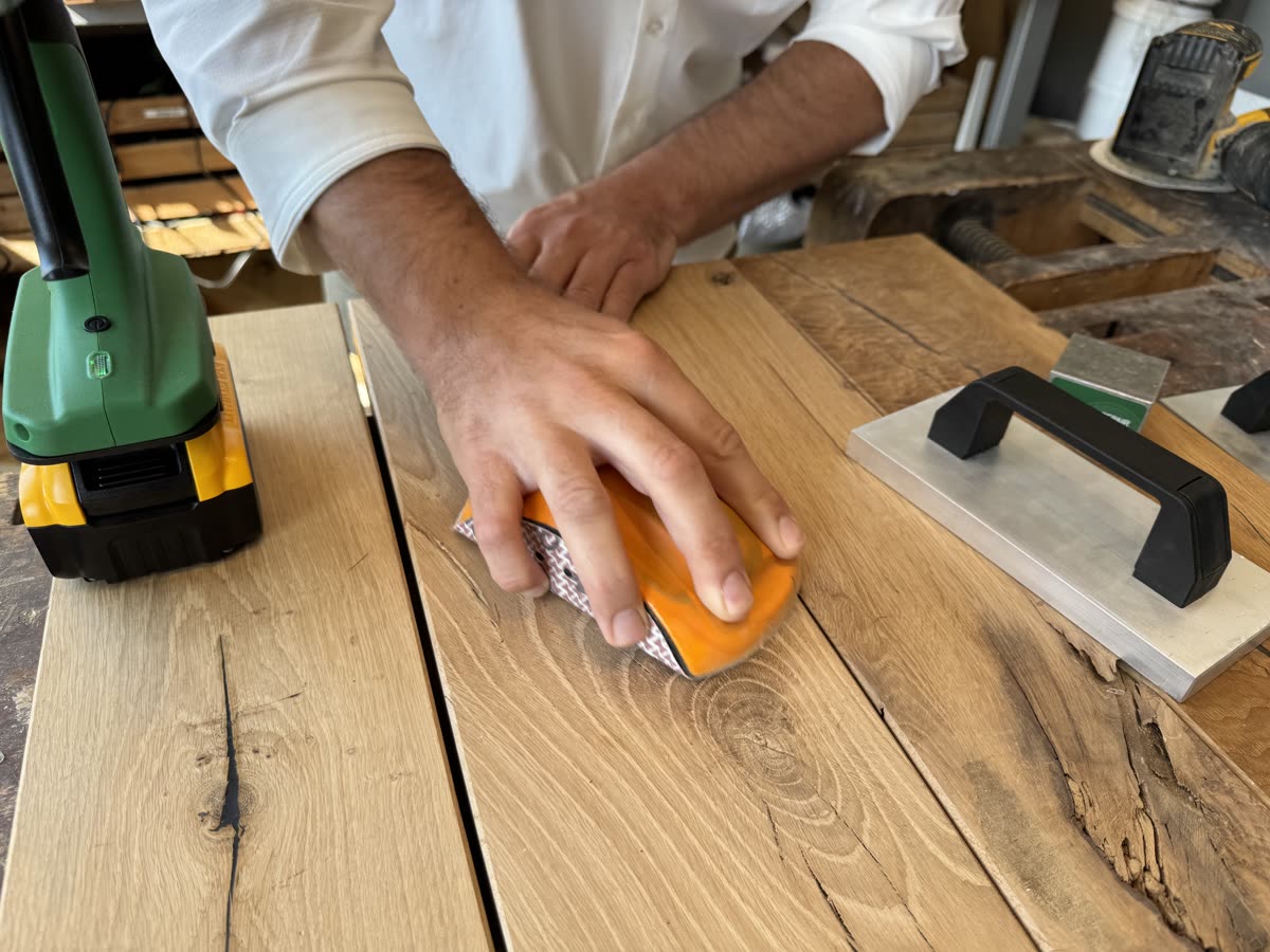 Wood Repair step 4, Sand: Sand it smooth.